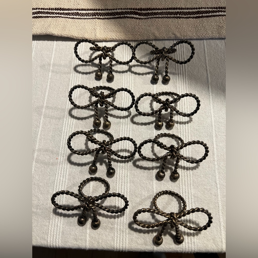 Vintage Bow Napkin Rings Set of 8